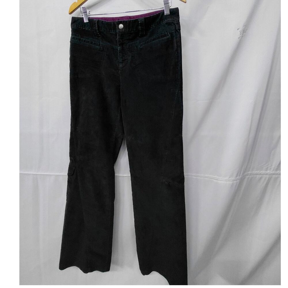 Athleta Black Corduroy Pants Women Solid Regular Size 8